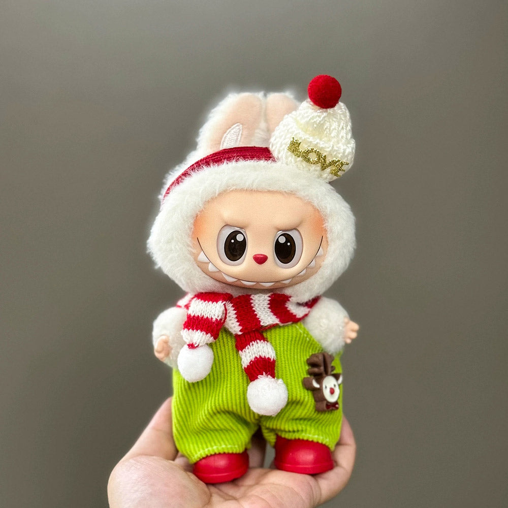 Christmas Outfit & Shoes Set for 6.7-inch (17cm) Vinyl Figures – Labubu & Similar Dolls