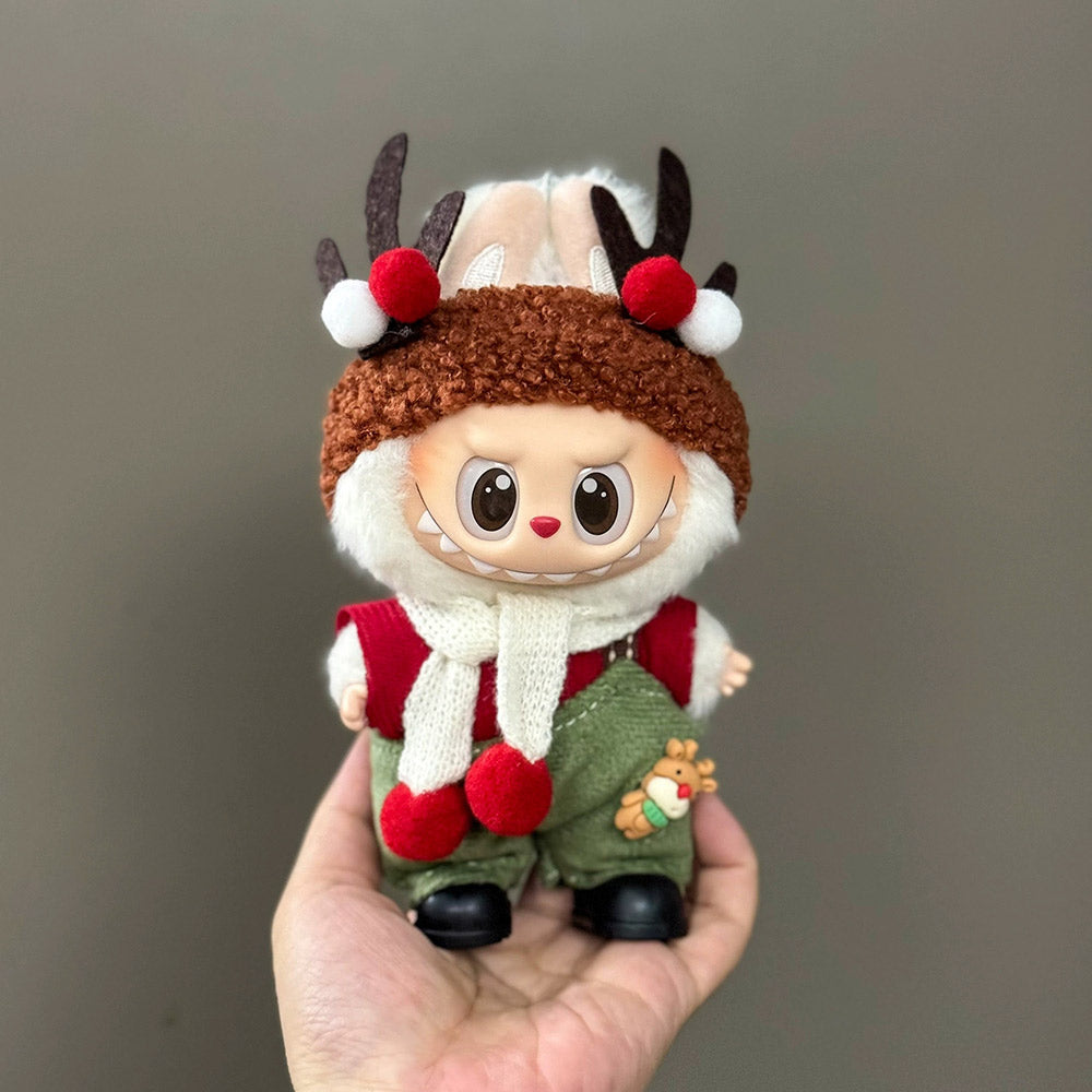 Christmas Outfit & Shoes Set for 6.7-inch (17cm) Vinyl Figures – Labubu & Similar Dolls