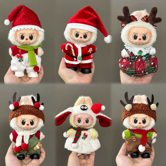 Christmas Outfit & Shoes Set for 6.7-inch (17cm) Vinyl Figures – Labubu & Similar Dolls