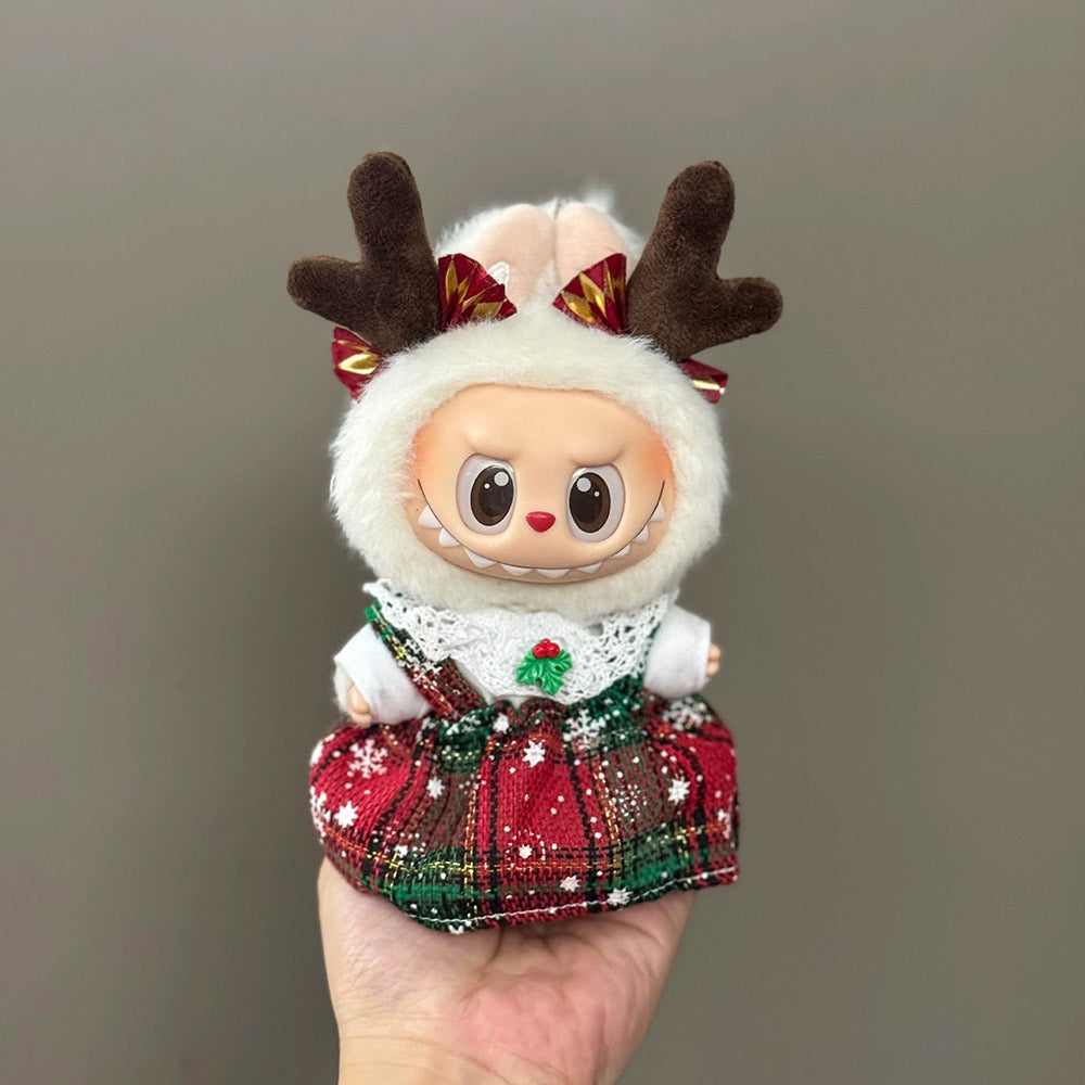 Christmas Outfit & Shoes Set for 6.7-inch (17cm) Vinyl Figures – Labubu & Similar Dolls