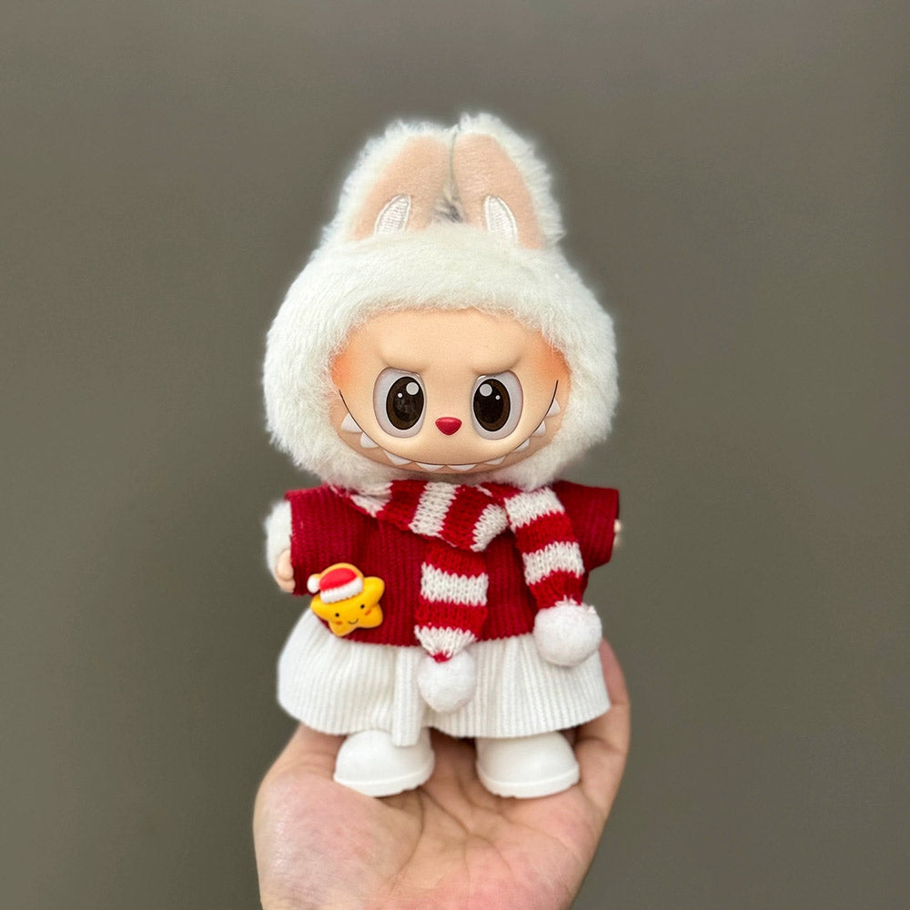 Christmas Outfit & Shoes Set for 6.7-inch (17cm) Vinyl Figures – Labubu & Similar Dolls