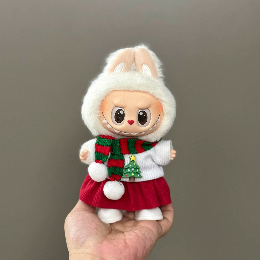 Christmas Outfit & Shoes Set for 6.7-inch (17cm) Vinyl Figures – Labubu & Similar Dolls