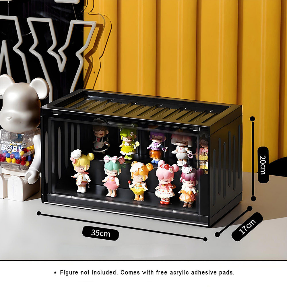 POP MART Blind Box Display Case – Stackable Container Cabinet for Figurines & Collectibles, Transparent Magnetic Door
