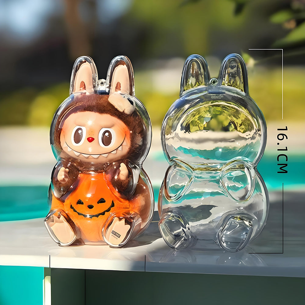 Protective Acrylic Display Case for LABUBU Happy Halloween Sitting Pumpkin