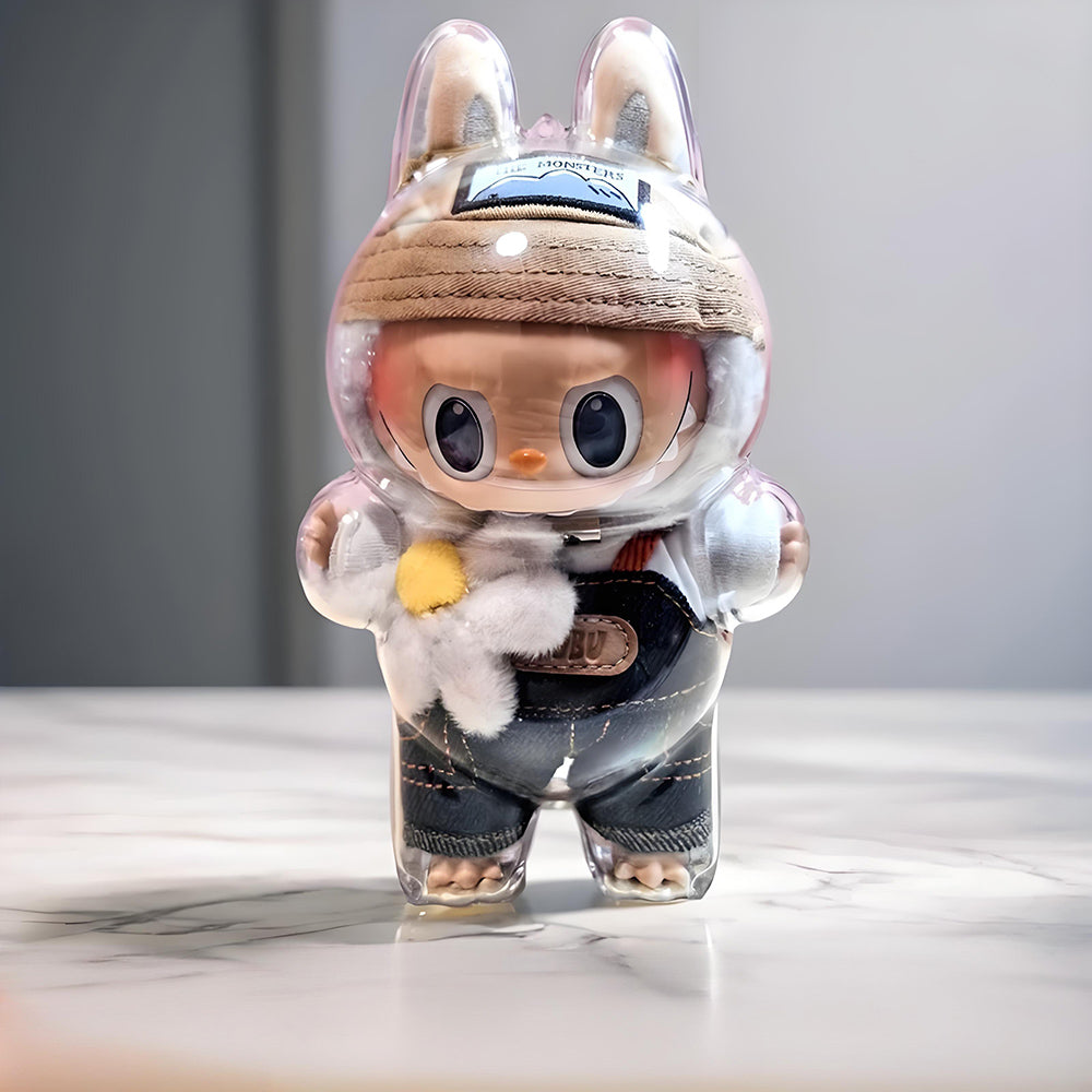 Protective Acrylic Display Case for LABUBU Spring In Wild Plush Pendant