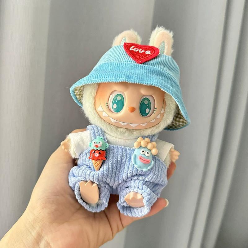 Cute Outfits for 17cm Seated Labubu Keychain Dolls – Clothes Only, Multiple Styles Available