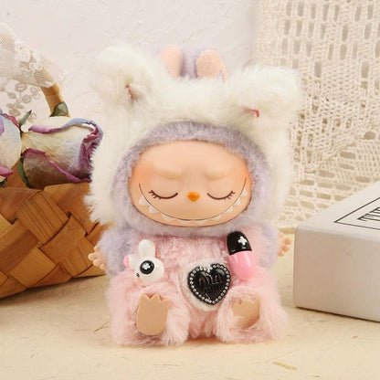 Cute Outfits for 17cm Seated Labubu Keychain Dolls – Clothes Only, Multiple Styles Available
