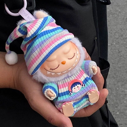 Cute Outfits for 17cm Seated Labubu Keychain Dolls – Clothes Only, Multiple Styles Available