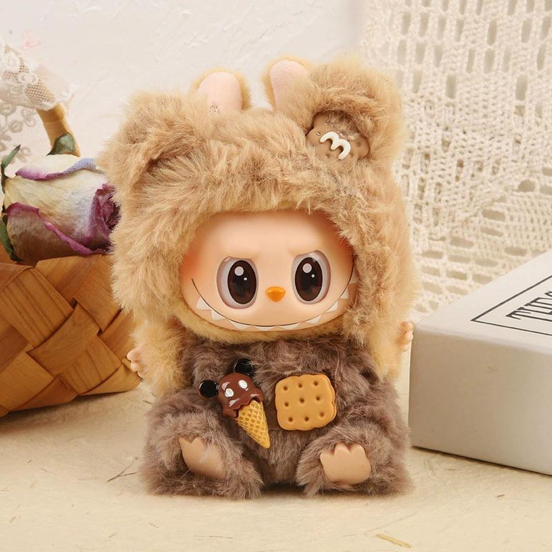 Cute Outfits for 17cm Seated Labubu Keychain Dolls – Clothes Only, Multiple Styles Available
