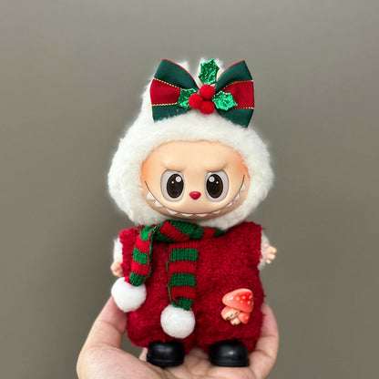 Christmas Outfit & Shoes Set for 6.7-inch (17cm) Vinyl Figures – Labubu & Similar Dolls