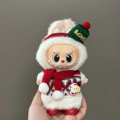 Christmas Outfit & Shoes Set for 6.7-inch (17cm) Vinyl Figures – Labubu & Similar Dolls
