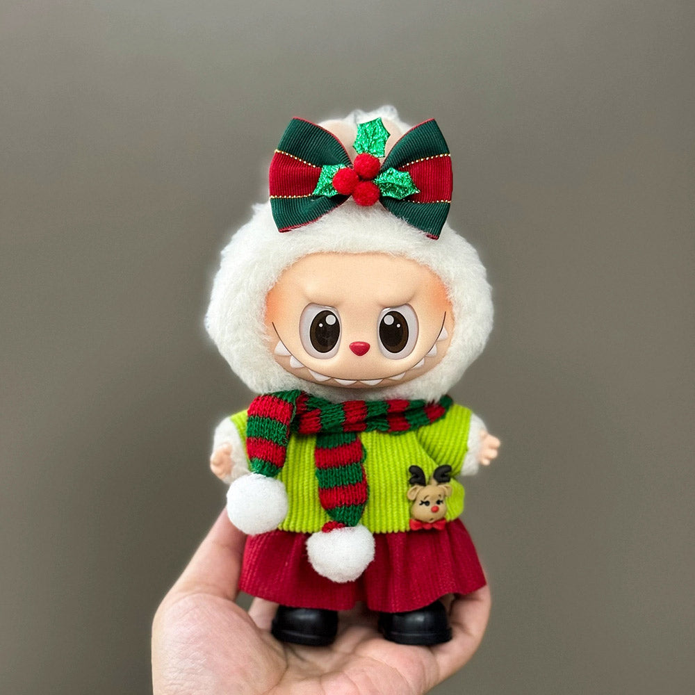 Christmas Outfit & Shoes Set for 6.7-inch (17cm) Vinyl Figures – Labubu & Similar Dolls