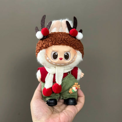 Christmas Outfit & Shoes Set for 6.7-inch (17cm) Vinyl Figures – Labubu & Similar Dolls