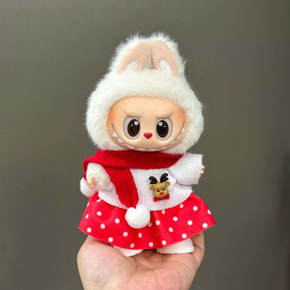 Christmas Outfit & Shoes Set for 6.7-inch (17cm) Vinyl Figures – Labubu & Similar Dolls