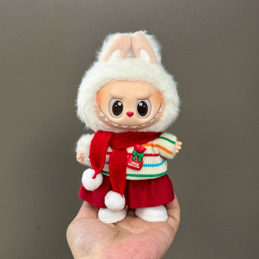 Christmas Outfit & Shoes Set for 6.7-inch (17cm) Vinyl Figures – Labubu & Similar Dolls
