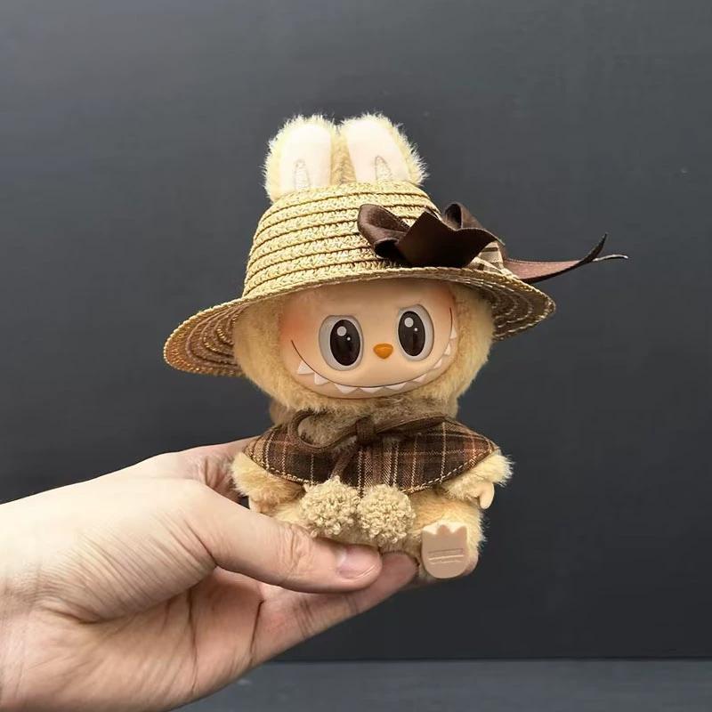 Cute Outfits for 17cm Seated Labubu Keychain Dolls – Clothes Only, Multiple Styles Available