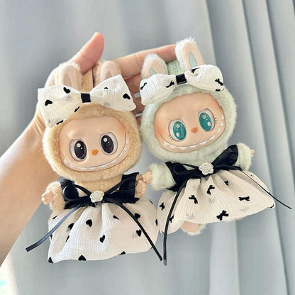 Cute Outfits for 17cm Seated Labubu Keychain Dolls – Clothes Only, Multiple Styles Available
