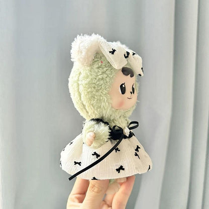 Cute Outfits for 17cm Seated Labubu Keychain Dolls – Clothes Only, Multiple Styles Available