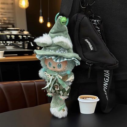 Labubu Wizard Outfit Set for 17cm Figures – Green Cat & Fox Series Clothes