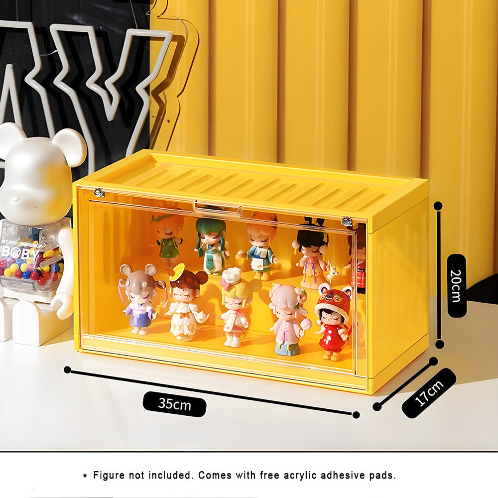 POP MART Blind Box Display Case – Stackable Container Cabinet for Figurines & Collectibles, Transparent Magnetic Door