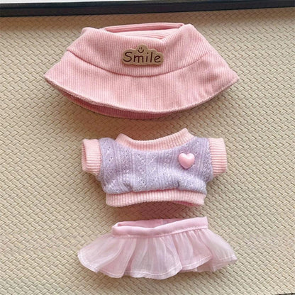 “Sweet Day Out” Outfit Set for 15–17cm Dolls – 6-Piece Pastel Style for Labubu