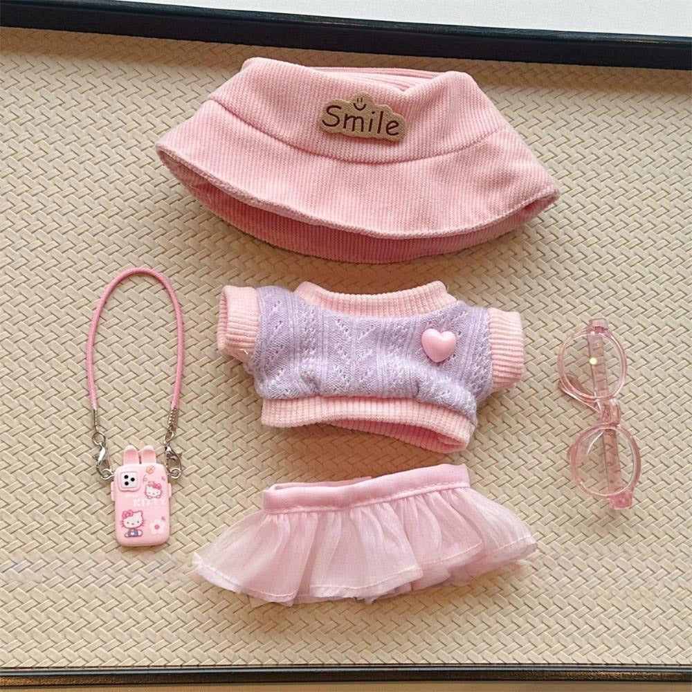 “Sweet Day Out” Outfit Set for 15–17cm Dolls – 6-Piece Pastel Style for Labubu