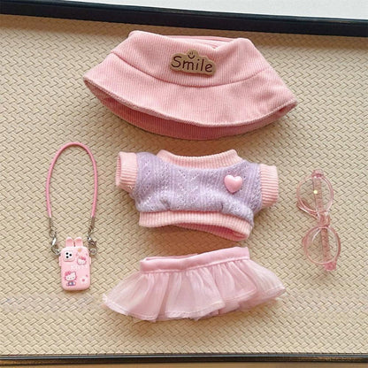 “Sweet Day Out” Outfit Set for 15–17cm Dolls – 6-Piece Pastel Style for Labubu