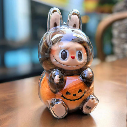 Protective Acrylic Display Case for LABUBU Happy Halloween Sitting Pumpkin