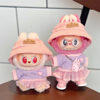 “Sweet Day Out” Outfit Set for 15–17cm Dolls – 6-Piece Pastel Style for Labubu