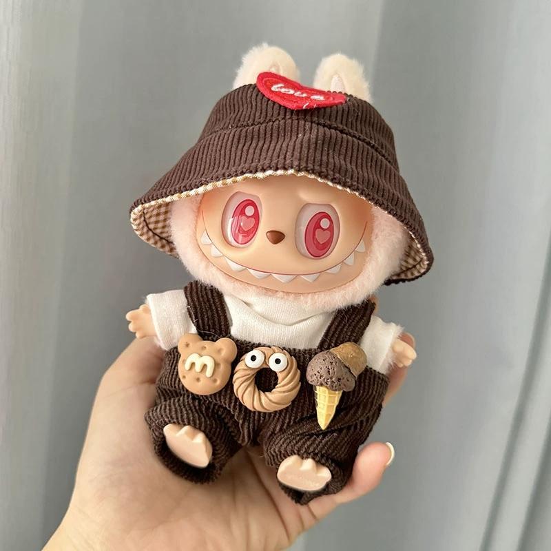 Cute Outfits for 17cm Seated Labubu Keychain Dolls – Clothes Only, Multiple Styles Available