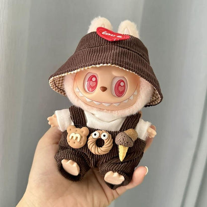 Cute Outfits for 17cm Seated Labubu Keychain Dolls – Clothes Only, Multiple Styles Available