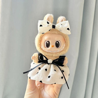 Cute Outfits for 17cm Seated Labubu Keychain Dolls – Clothes Only, Multiple Styles Available